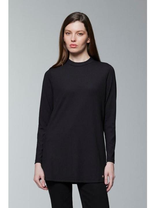 Col ras du cou côtelé à manches longues Tan Sous-vêtements i-0014