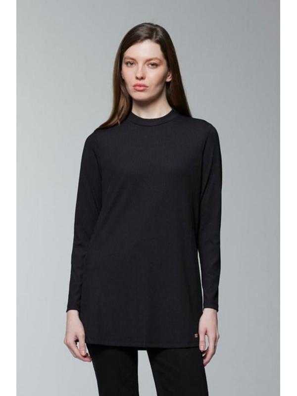 Col ras du cou côtelé à manches longues Tan Sous-vêtements i-0014