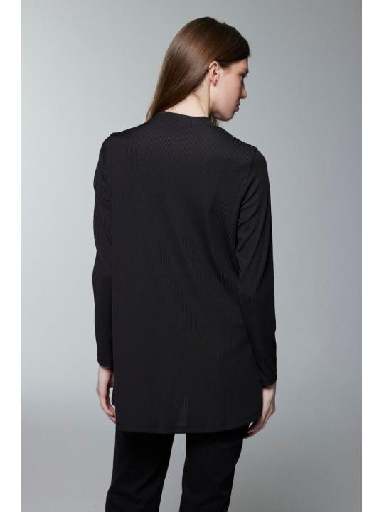 Col ras du cou côtelé à manches longues Tan Sous-vêtements i-0014