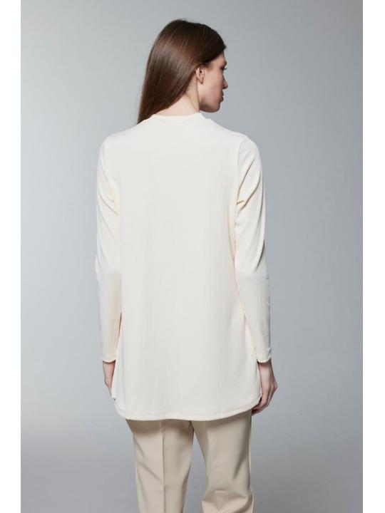 Col ras du cou côtelé à manches longues Tan Sous-vêtements i-0014