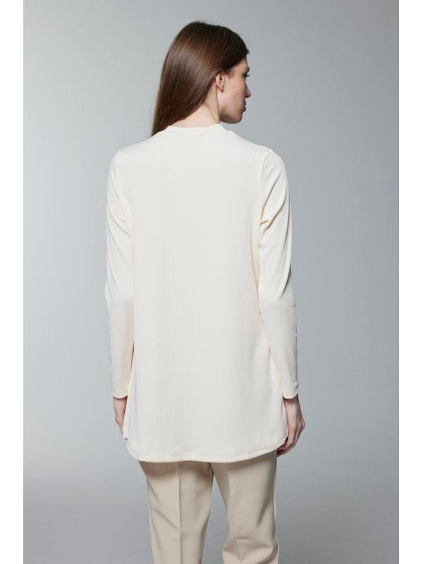 Col ras du cou côtelé à manches longues Tan Sous-vêtements i-0014