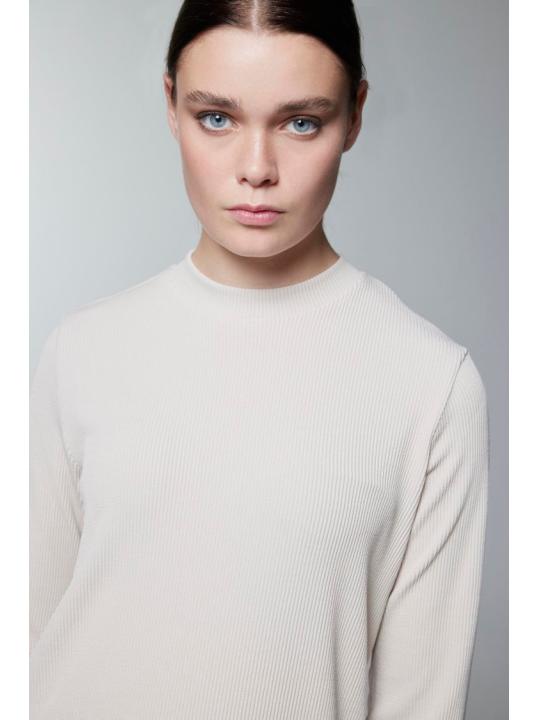 Col ras du cou côtelé à manches longues Tan Sous-vêtements i-0014