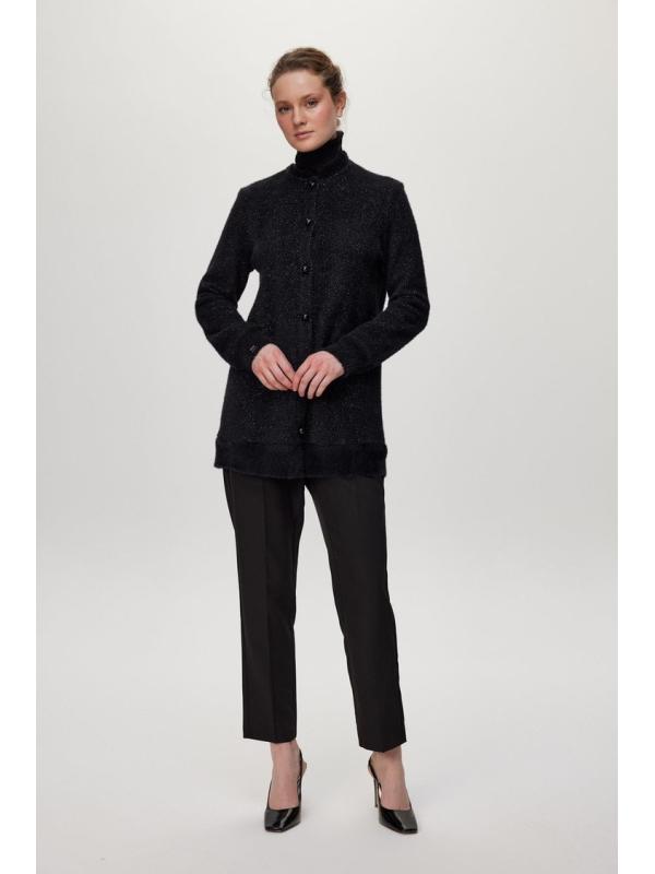 Cardigan Col Détaillé boutonné Écru/Or HR-0032
