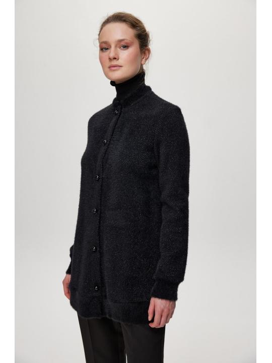 Cardigan Col Détaillé boutonné Écru/Or HR-0032
