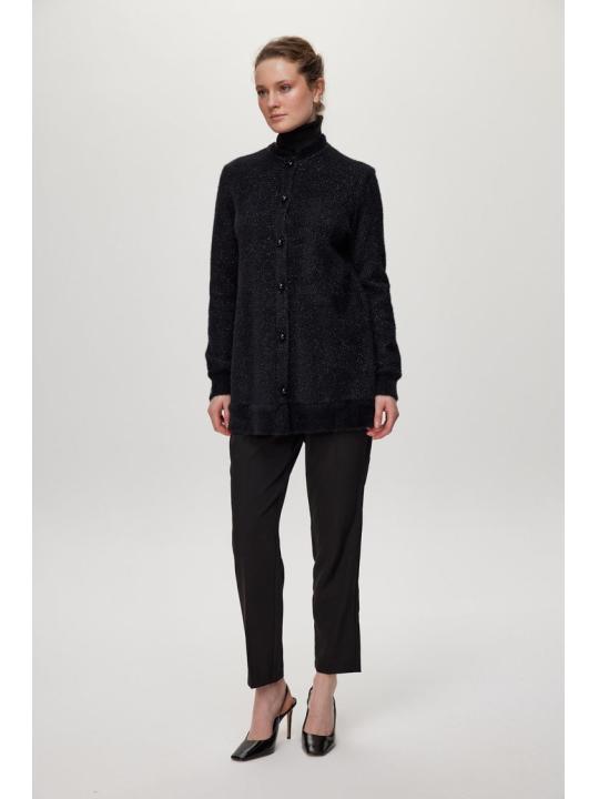 Cardigan Col Détaillé boutonné Écru/Or HR-0032