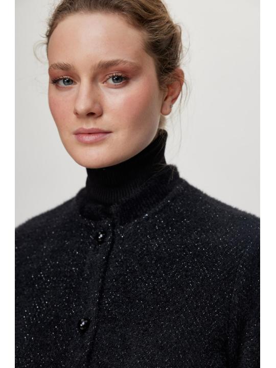 Cardigan Col Détaillé boutonné Écru/Or HR-0032