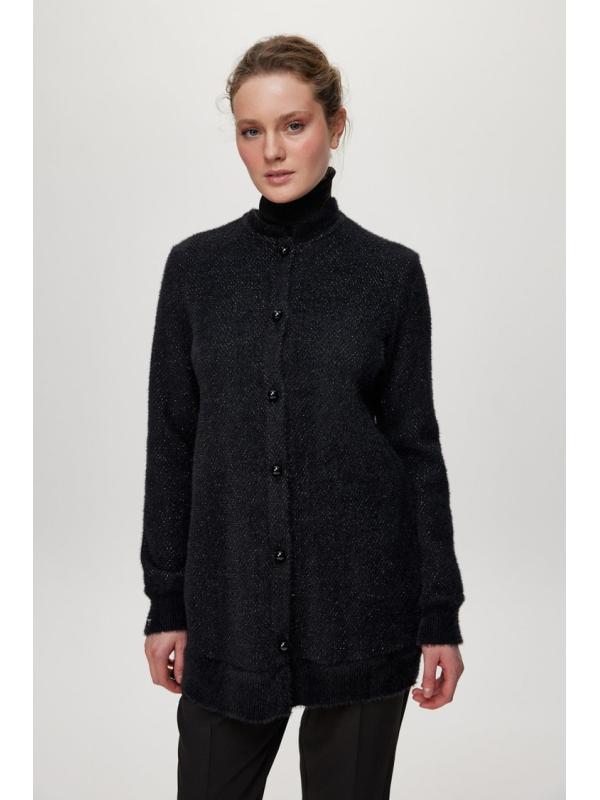 Cardigan Col Détaillé boutonné Écru/Or HR-0032