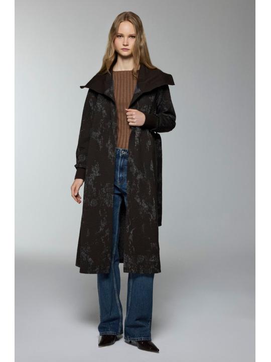 Col Détail Cardigan ceinturé HR-0028