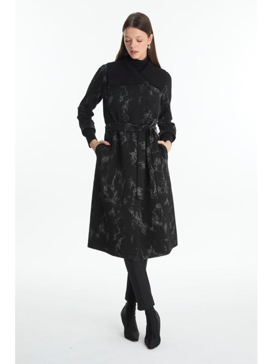 Col Détail Cardigan ceinturé HR-0028