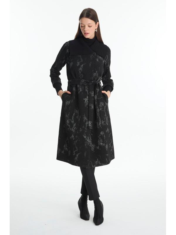 Col Détail Cardigan ceinturé HR-0028