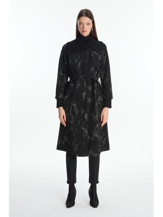 Col Détail Cardigan ceinturé HR-0028