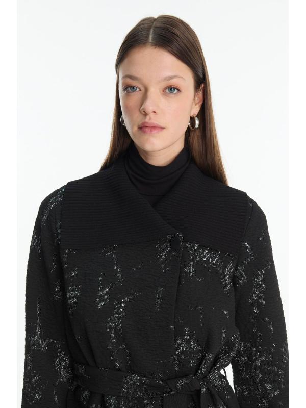 Col Détail Cardigan ceinturé HR-0028