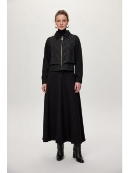 Ensemble deux péices Jupe de veste zippée à motifs Combinaison double TK-1710