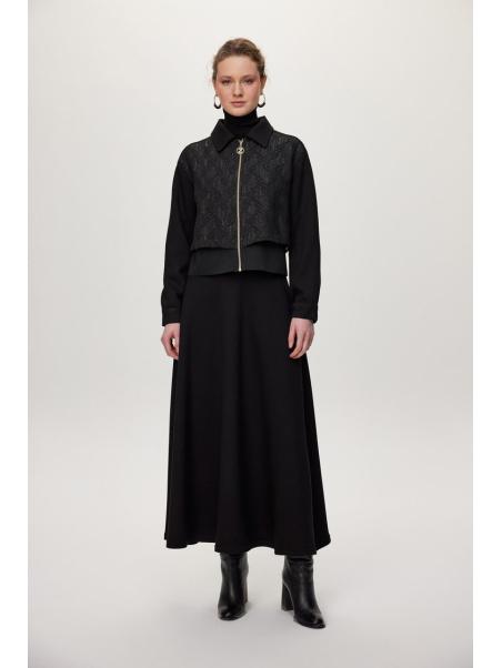 Ensemble deux péices Jupe de veste zippée à motifs Combinaison double TK-1710