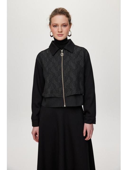 Ensemble deux péices Jupe de veste zippée à motifs Combinaison double TK-1710