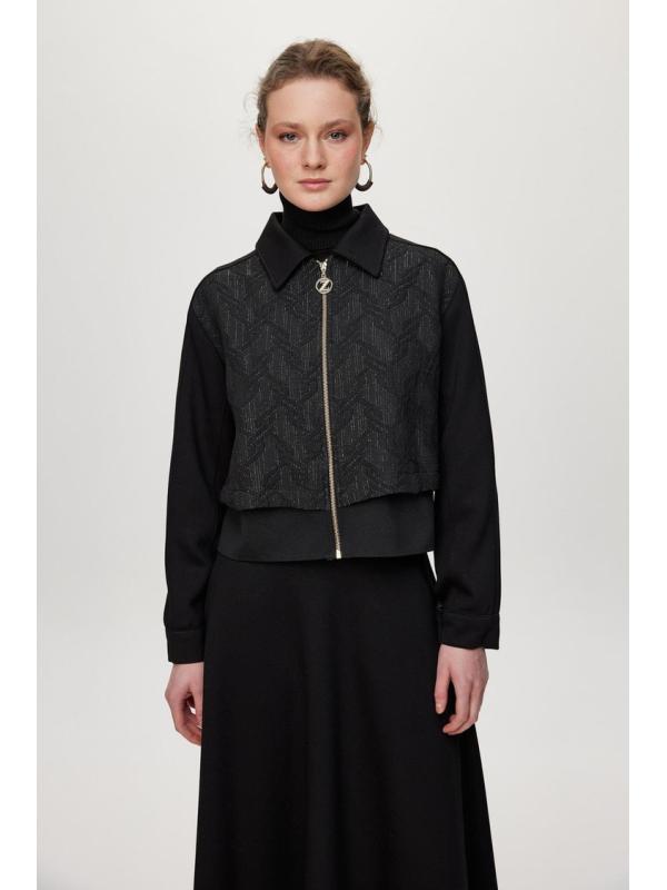 Ensemble deux péices Jupe de veste zippée à motifs Combinaison double TK-1710