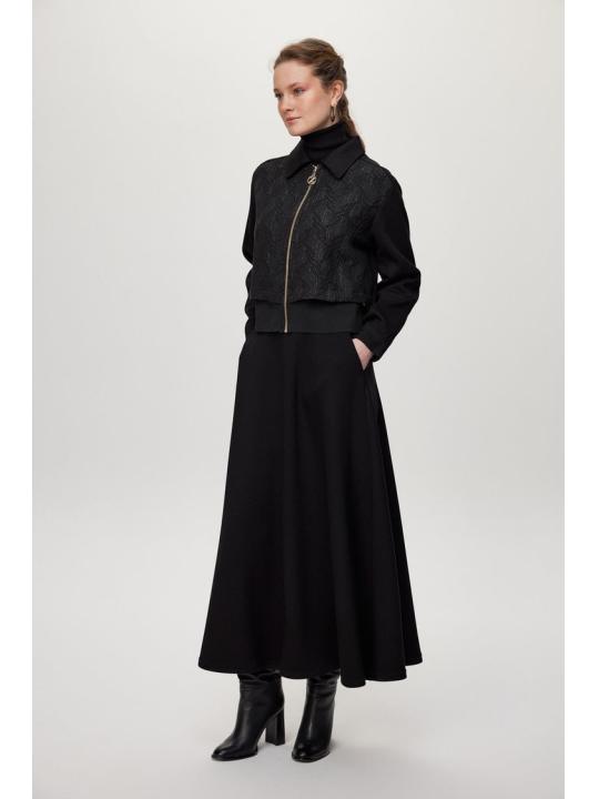 Ensemble deux péices Jupe de veste zippée à motifs Combinaison double TK-1710