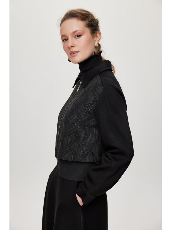 Ensemble deux péices Jupe de veste zippée à motifs Combinaison double TK-1710