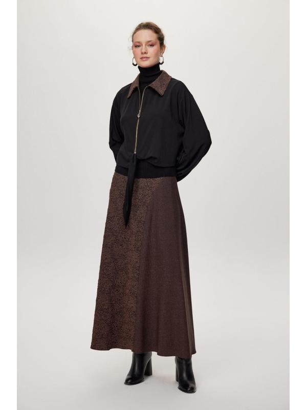 ensemble deux péices Cravate à motifs détaillée marron double  TK-1722