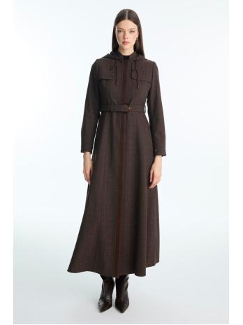 Pardessus à capuche et ceinturée 13955