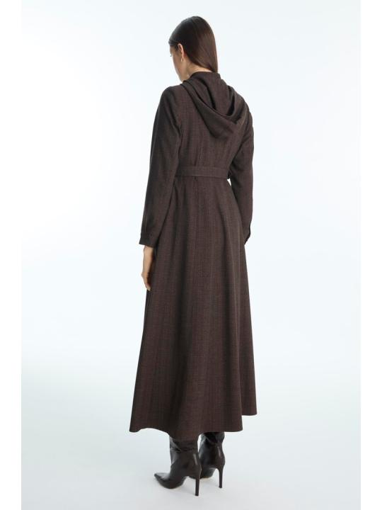 Pardessus à capuche et ceinturée 13955