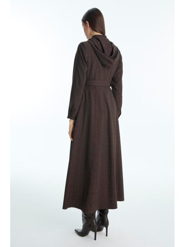 Pardessus à capuche et ceinturée 13955