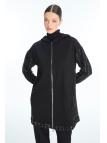 Veste à capuche noire pailletée C-0163