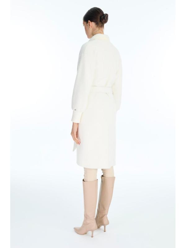 Cardigan Pierre de col châle détaillée en écru/or HR-0029