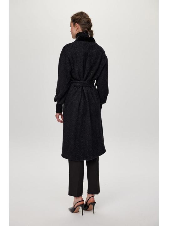 Cardigan Pierre de col châle détaillée en écru/or HR-0029