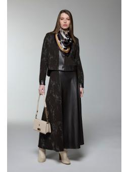 Combinaison double à motifs jacquard avec détail en cuir TK-1657