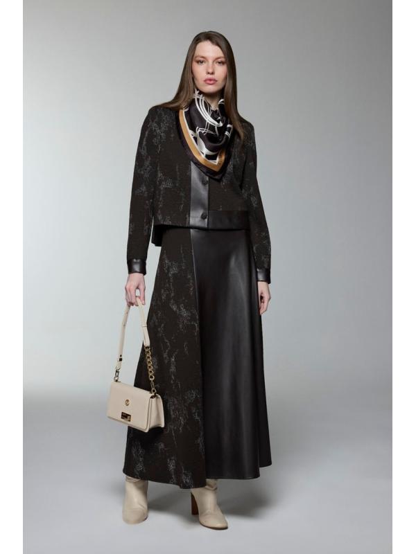 Combinaison double à motifs jacquard avec détail en cuir TK-1657