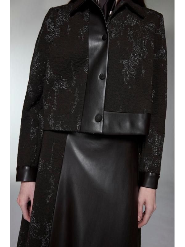 Combinaison double à motifs jacquard avec détail en cuir TK-1657