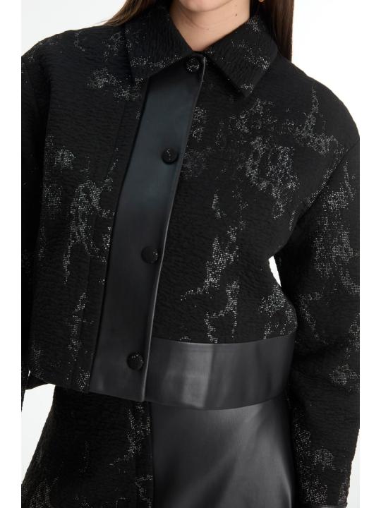 Combinaison double à motifs jacquard avec détail en cuir TK-1657