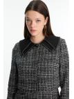 Ensemble Col Détail Veste Robe Écru Set TK-1641