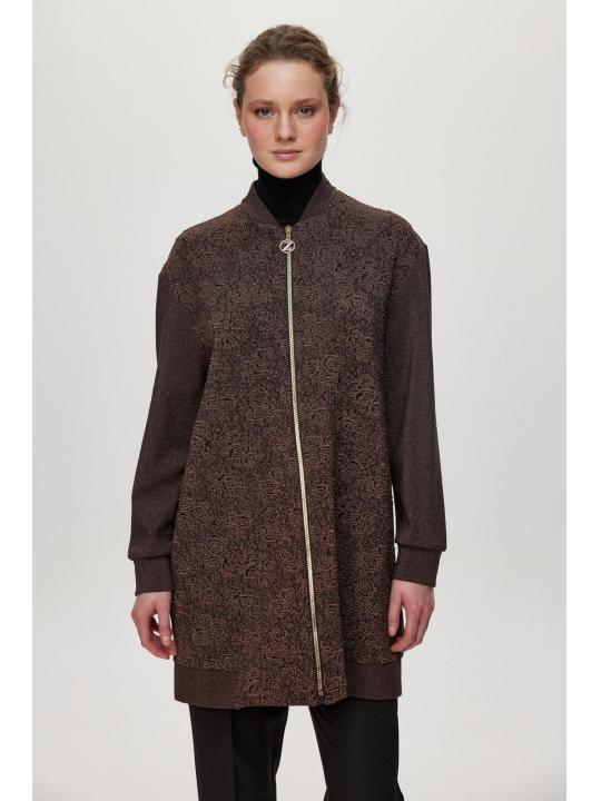 Veste C-0164 à fermeture éclair texturée détaillée