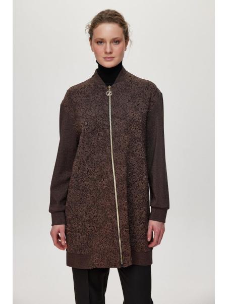 Veste C-0164 à fermeture éclair texturée détaillée