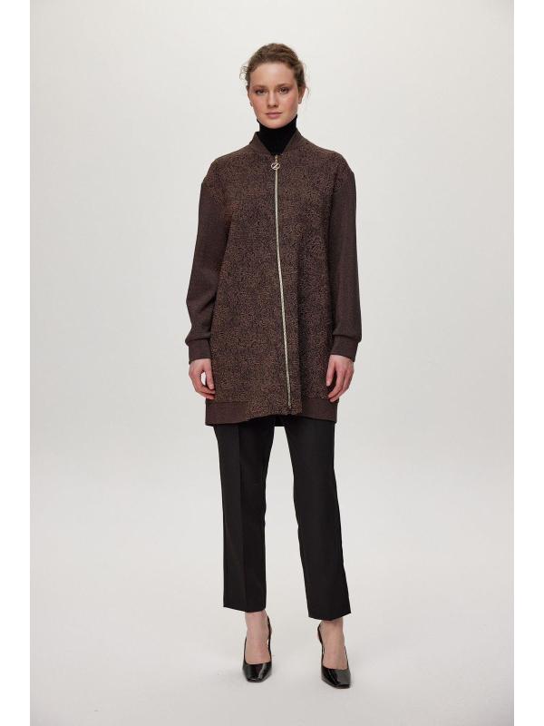 Veste C-0164 à fermeture éclair texturée détaillée