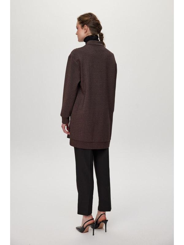 Veste C-0164 à fermeture éclair texturée détaillée