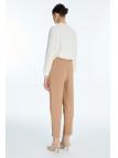 Pantalon cigarette à boutons de taille élastique P-0251