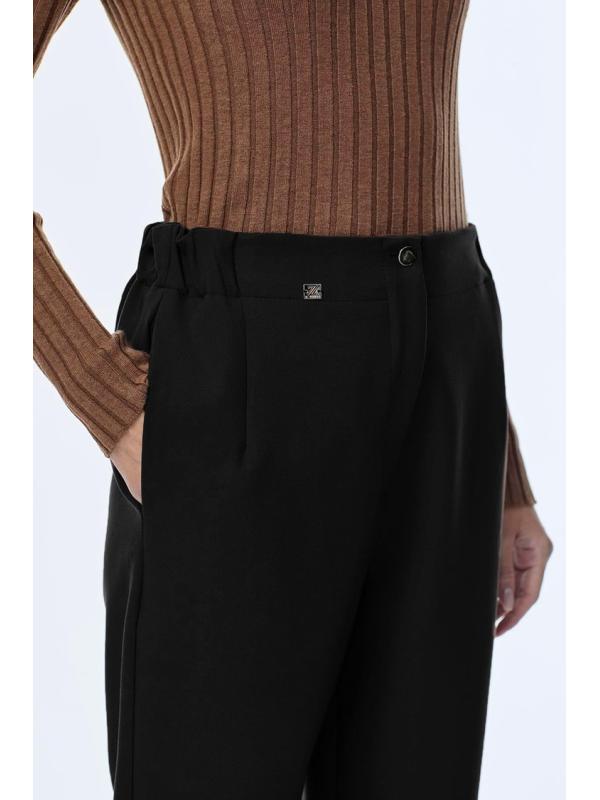 Pantalon cigarette à boutons de taille élastique P-0251