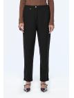 Pantalon cigarette à boutons de taille élastique P-0251