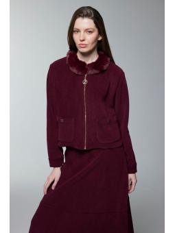 Jupe veste zippée col en fourrure Double costume TK-1730