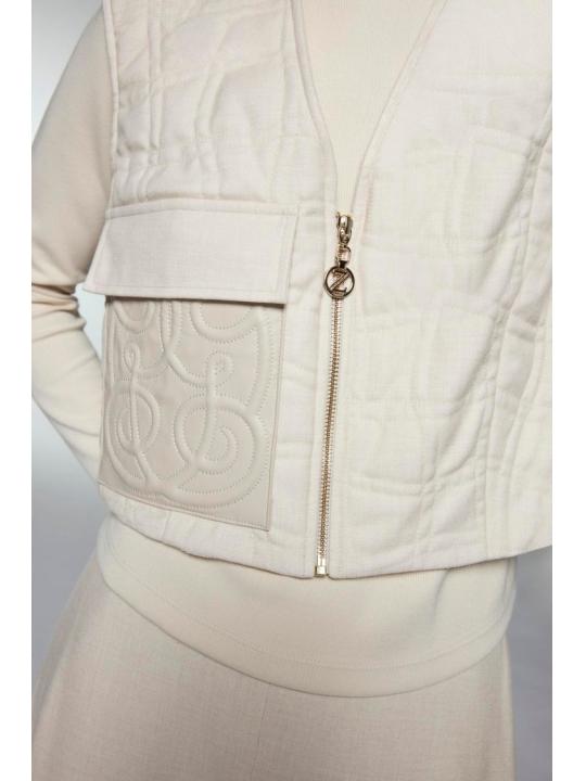 Ensemble trois piéces  combiné triple vanille détaillé à motifs poche TK-1650