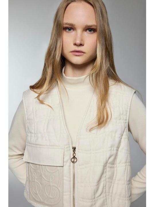 Ensemble trois piéces  combiné triple vanille détaillé à motifs poche TK-1650