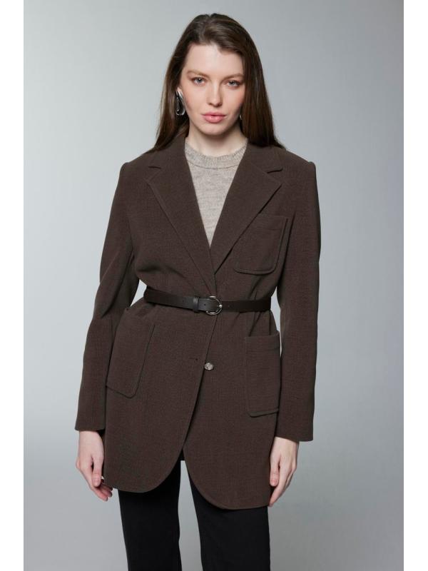 Veste à double boutonnage ceinturée C-0170