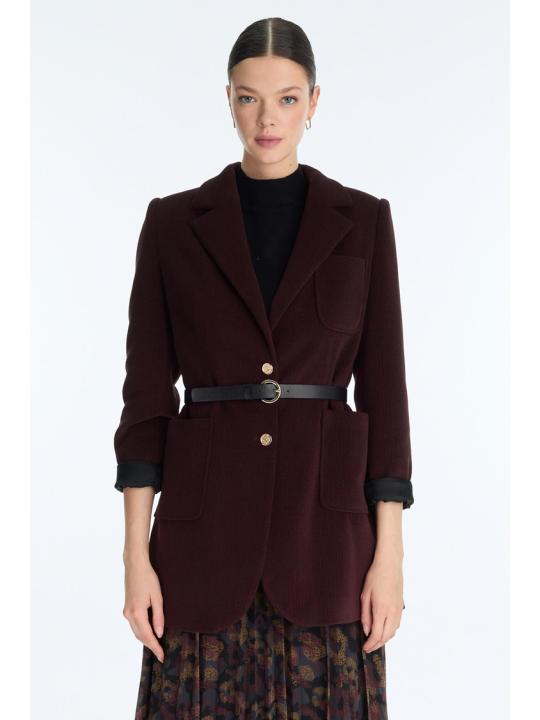 Veste à double boutonnage ceinturée C-0170