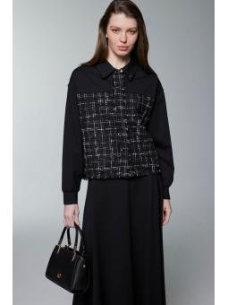 Broche à motifs en tweed Double Costume TK-1699