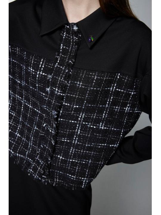 Broche à motifs en tweed Double Costume TK-1699