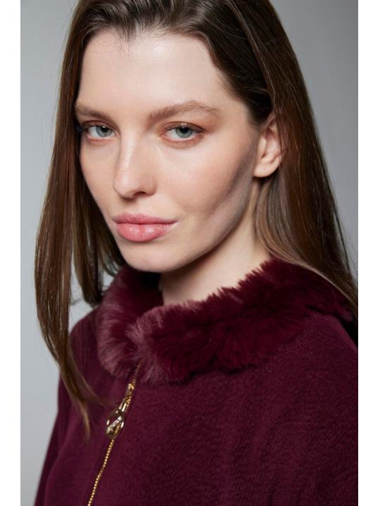 Jupe veste zippée col en fourrure Double costume TK-1730