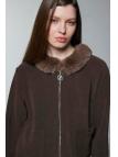 Jupe veste zippée col en fourrure Double costume TK-1730